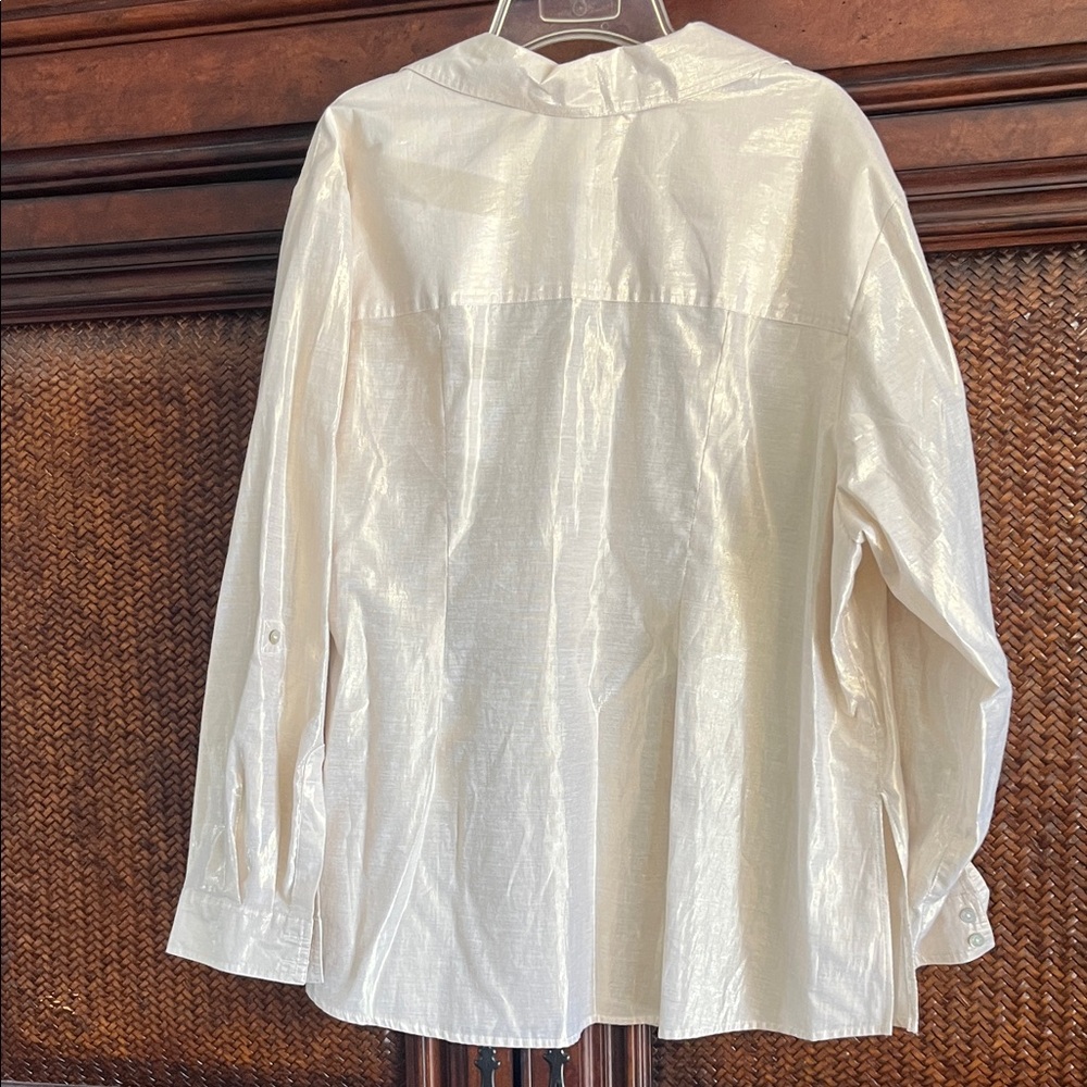 Ruby Rd. Cream Button Down Shirt - Picture 3 of 3